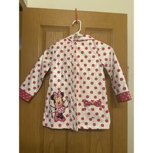 Disney Store Minnie Mouse Raincoat Girls Size 4T Hood with Minnie ears. Pockets